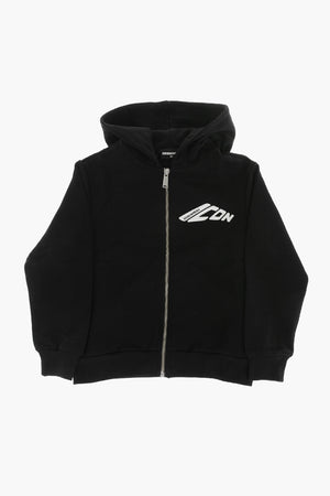 ICON Einfarbiges Full-Zip-Sweatshirt aus angerauter Baumwolle