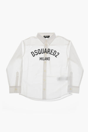 Cotton Poplin Shirt With Italian Collar