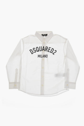 Cotton Poplin Shirt With Italian Collar