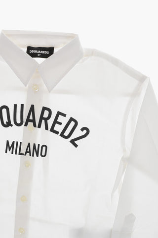 Cotton Poplin Shirt With Italian Collar