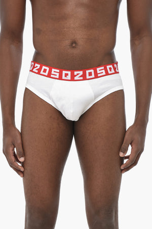 Cotton Briefs with Logo Elastic Waist