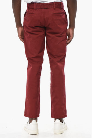 Pantaloni Chino OFFW in Cotone con Cintura in Tessuto