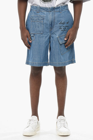 Mid-Wash Denim Cargo Shorts UTILITY
