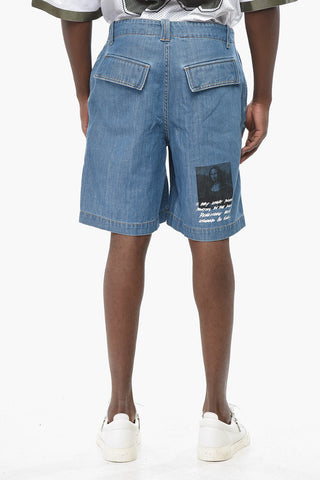 Mid-Wash Denim Cargo Shorts UTILITY