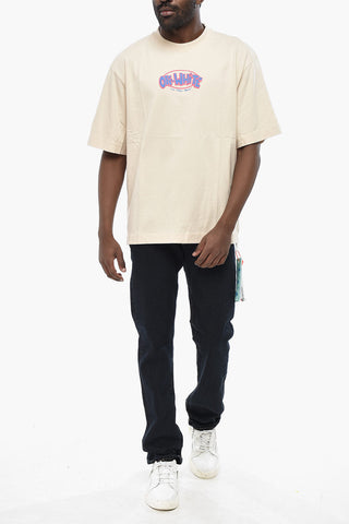 Cotton Crewneck T-Shirt SKETCH ARROW with Print