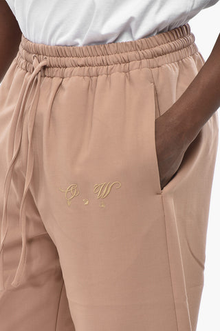 Virgin Wool Track Pants With Ankle Drawcord