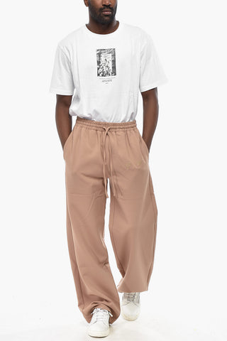 Virgin Wool Track Pants With Ankle Drawcord