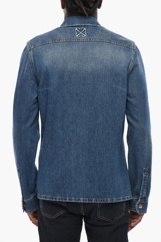 Dark Wash Denim Shirt with Snap Buttons