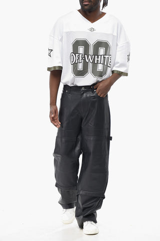 Leather Cargo Pants CARPENTER with Ankle Straps