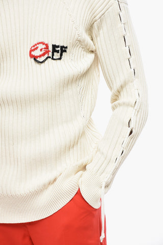 SEASONAL Gerippter Pullover LINK Mit Schnürdetail