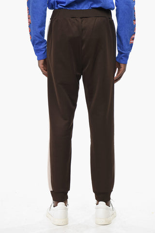 Joggers in Misto Cotone con Bande a Contrasto Laterali