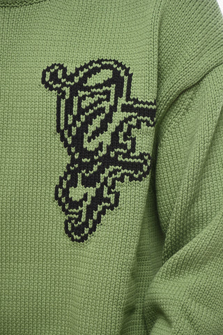 Strickpullover aus Baumwollmischung NATLOVER CHUNKY mit Jacquard-Logo