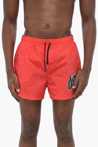 Costume da Bagno Boxer in Nylon con Stampa Logo