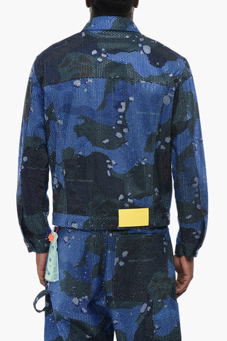 EVENING Jeansjacke mit Camouflage-Muster und Allover-Kristallen