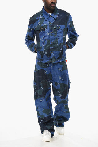 EVENING Jeansjacke mit Camouflage-Muster und Allover-Kristallen