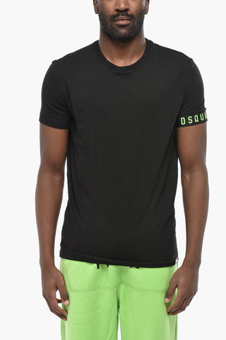 UNDERWEAR T-Shirt Girocollo in Cotone Stretch con Logo Fluo