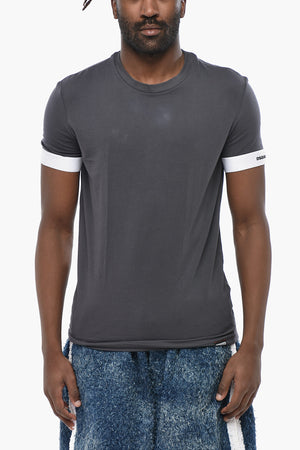 UNDERWEAR Rundhals-T-Shirt aus Stretch-Baumwolle mit elastischem Band an den Ärmeln