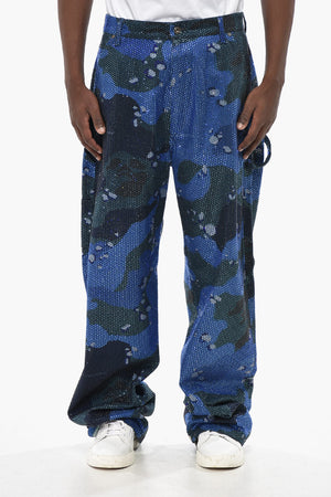 5-Pocket-Hose CRYST CAMO in Denim-Camouflage mit Allover-Kristallen