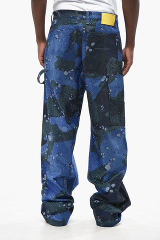 5-Pocket-Hose CRYST CAMO in Denim-Camouflage mit Allover-Kristallen
