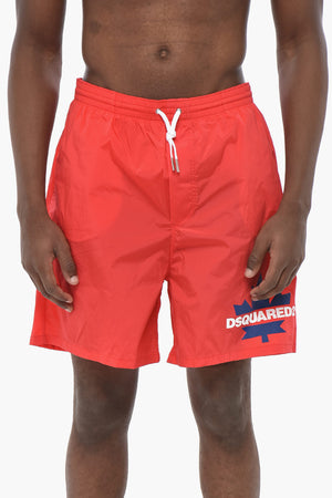 Nylon Boxer Swim Trunks with Elastic Waist
