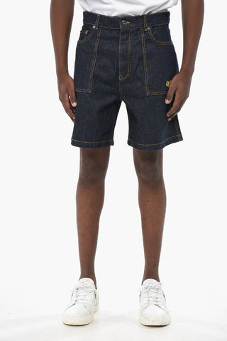 Dark Wash Denim Utility Shorts WAVE OFF