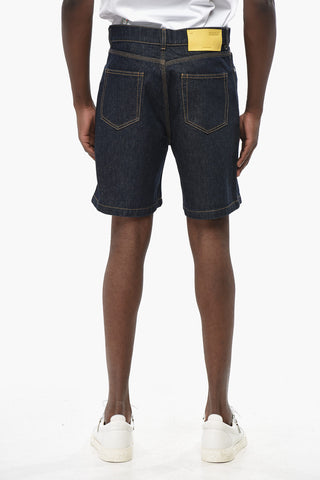 Dark Wash Denim Utility Shorts WAVE OFF