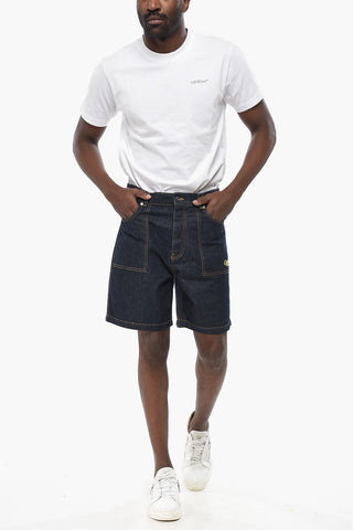 Dark Wash Denim Utility Shorts WAVE OFF