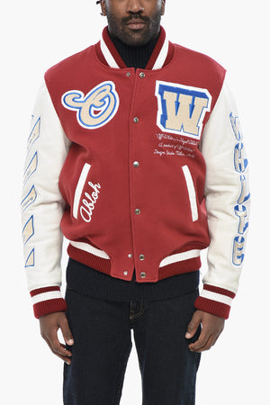Bomber ONTHEGO with Leather Sleeves and Terry Appliqués