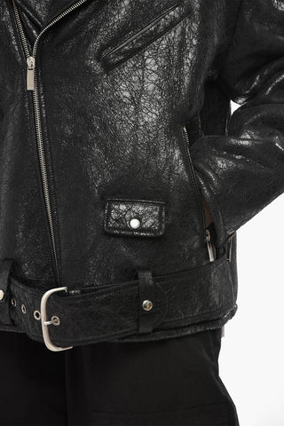 Bikerjacke CRAQ aus Shearling mit Vintage-Effekt