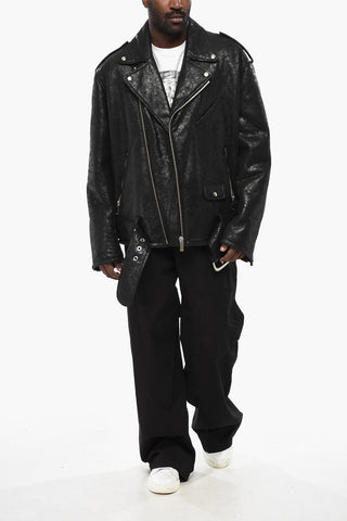 Bikerjacke CRAQ aus Shearling mit Vintage-Effekt