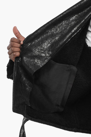 Bikerjacke CRAQ aus Shearling mit Vintage-Effekt