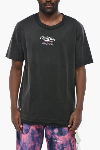 SEASONAL T-Shirt mit Rundhalsausschnitt WAVE OFF mit Logodruck