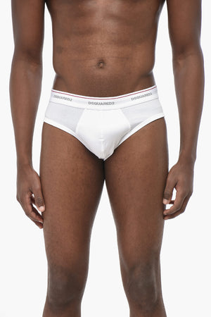 Cotton Briefs with Logo Elastic Waist