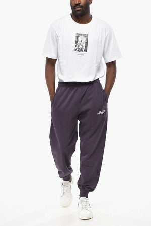Joggers aus angerauter Baumwolle mit gesticktem Logo