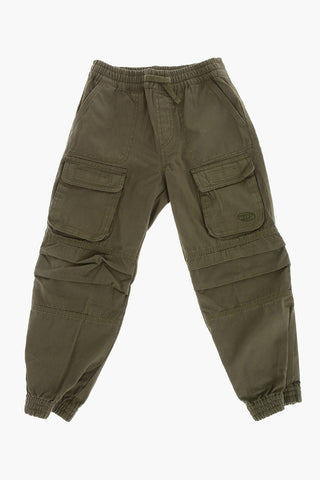Lightweight Cotton Cargo Pants with Elastic Waist