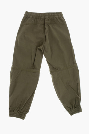 Pantaloni Cargo in Cotone Leggero con Elastico in Vita