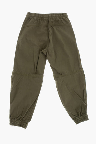 Lightweight Cotton Cargo Pants with Elastic Waist