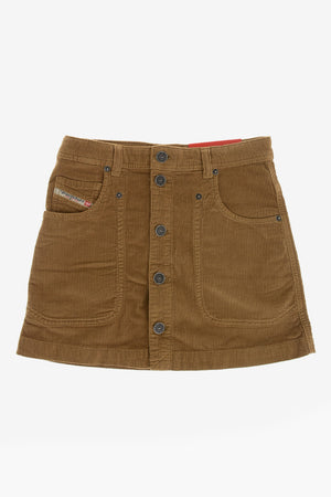 Velour Skirt GEALBUS with Front Button Closure
