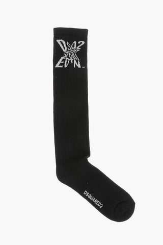 Lange Socken Aus Baumwollmix Mit Kontrastlogo