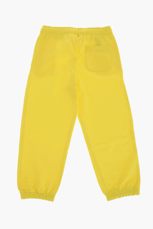 Joggers in Cotone Garzato a Tinta Unita con Logo Oval-D