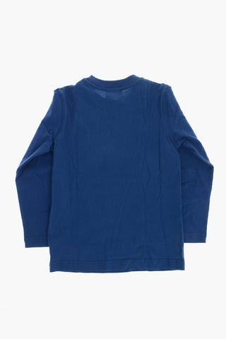 T-Shirt Girocollo a Maniche Lunghe Stampata