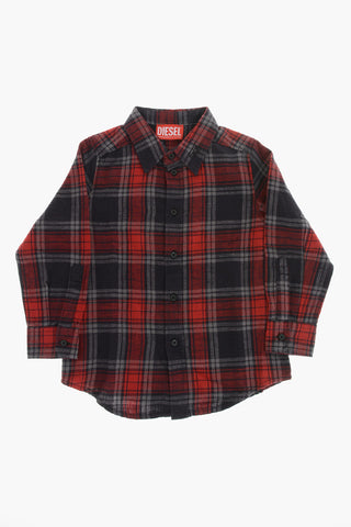 Camicia in Flanella di Cotone a Quadri