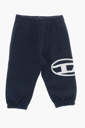 Joggers in Cotone Garzato con Logo Oval-D Stampato