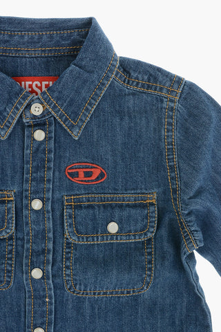 Lightweight Denim Shirt with Double Chest Pocket