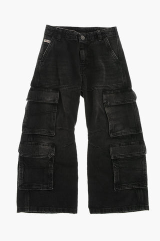 Jeans Crago a Lavaggio Scuro con Bottone Logato