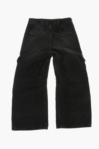 Jeans Crago a Lavaggio Scuro con Bottone Logato