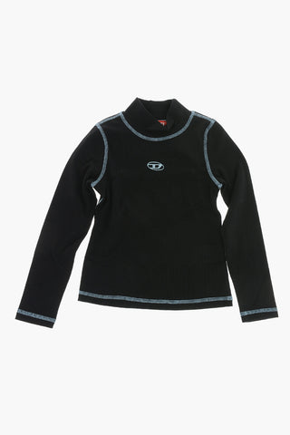 Lightweight Ribbed High-Neck Knit