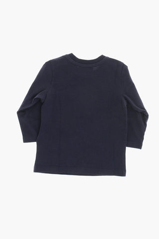 Cotton Long-Sleeve Crewneck T-Shirt with Print