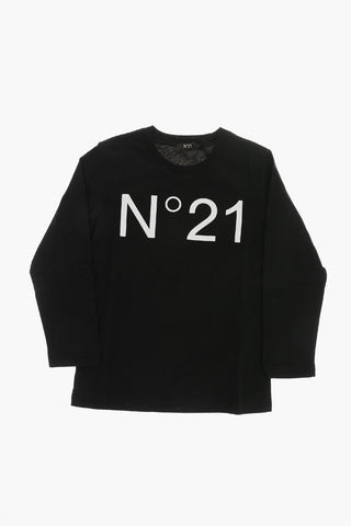 T-Shirt Mit Rundhalsausschnitt Aus Baumwolle Und Kontrastierendem Monogramm