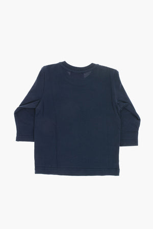 Langarm-Rundhals-T-Shirt mit kontrastierendem Monogramm